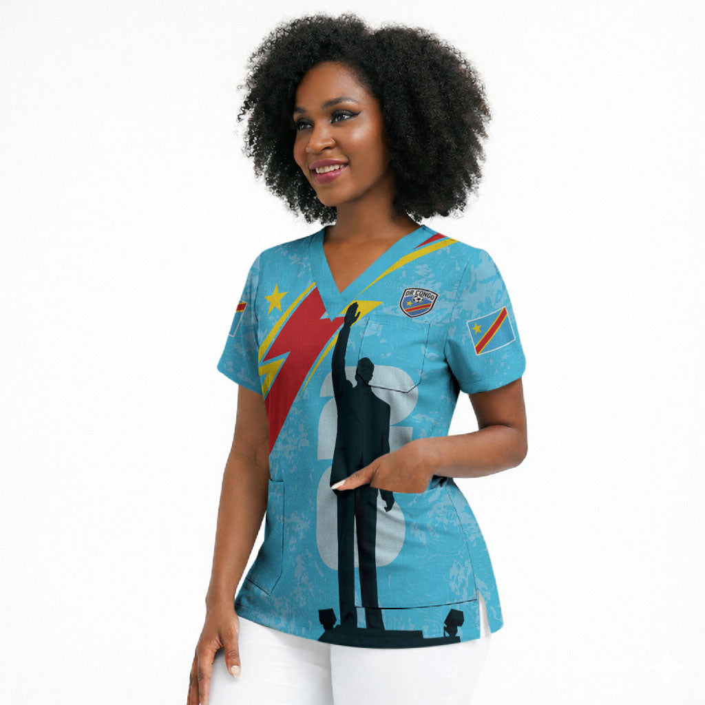 DR Congo WC2026 Custom Scrub Top Lumumba Eva Inspired