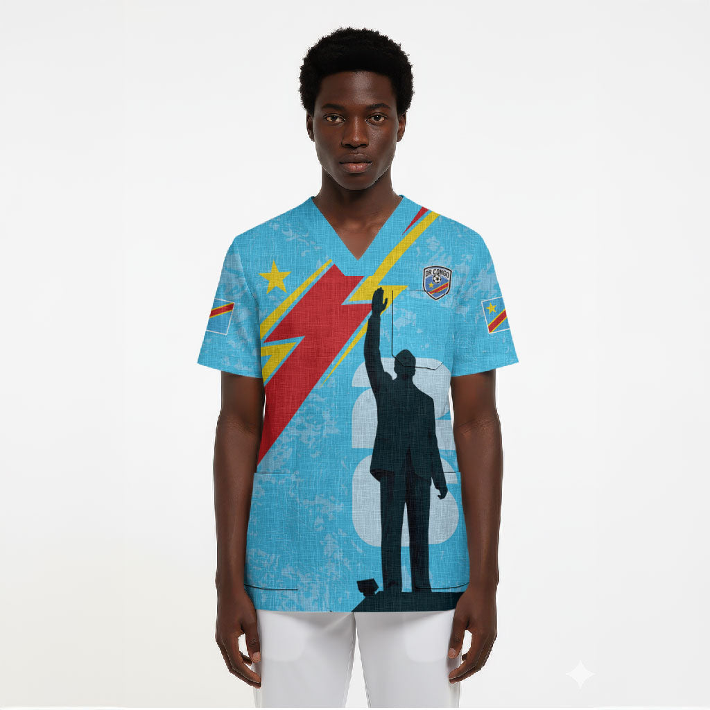 DR Congo WC2026 Custom Scrub Top Lumumba Eva Inspired