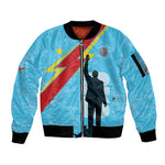 DR Congo WC2026 Custom Sleeve Zip Bomber Jacket Lumumba Eva Inspired