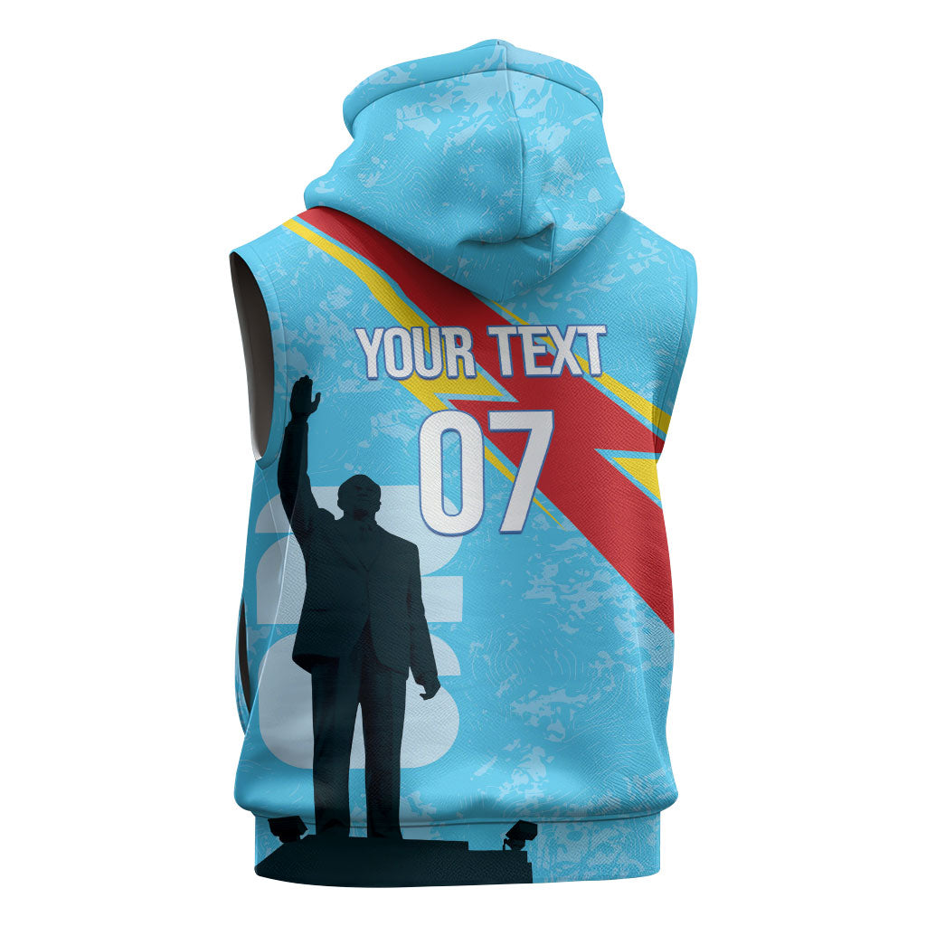 DR Congo WC2026 Custom Sleeveless Hoodie Lumumba Eva Inspired
