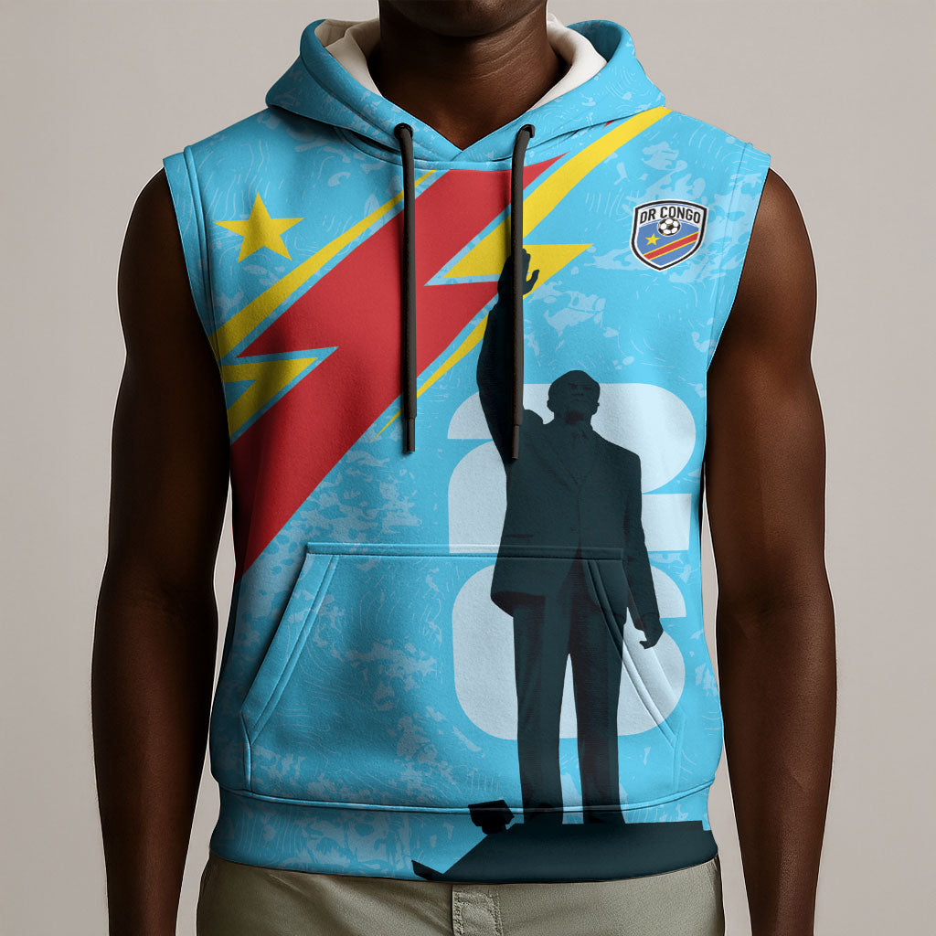 DR Congo WC2026 Custom Sleeveless Hoodie Lumumba Eva Inspired