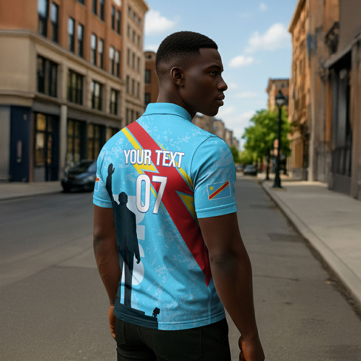 DR Congo WC2026 Custom Zipper Polo Shirt Lumumba Eva Inspired
