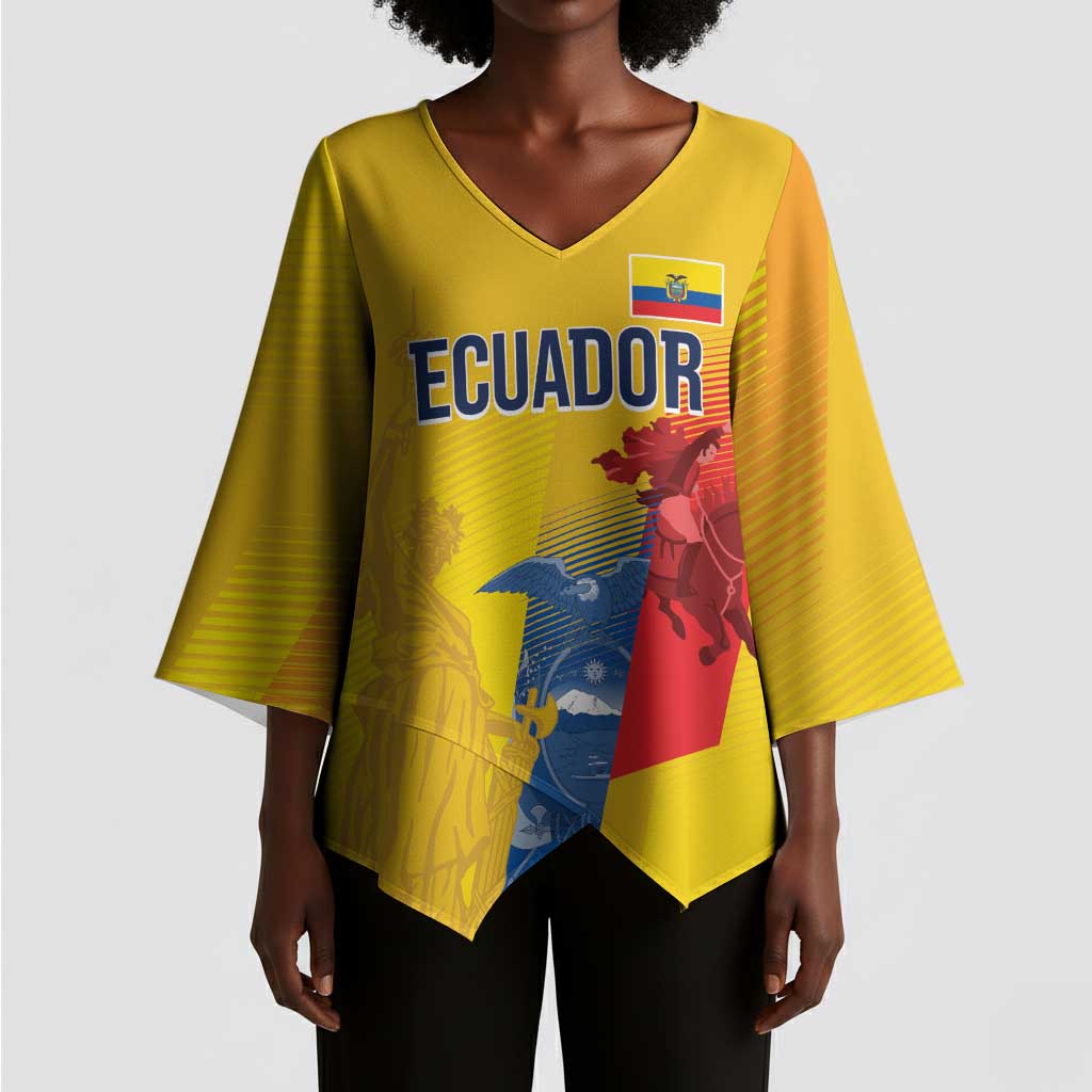 Ecuador Football Custom WC2026 Kimono Sleeve Blouse Historical Symbols - African Pride