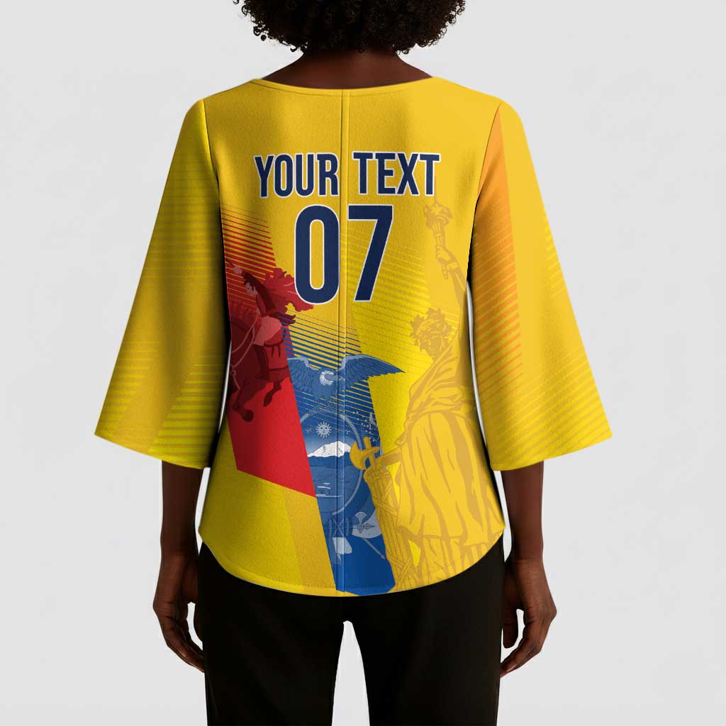 Ecuador Football Custom WC2026 Kimono Sleeve Blouse Historical Symbols - African Pride