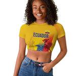 Ecuador Football Custom WC2026 Raglan Cropped T shirt Historical Symbols - African Pride