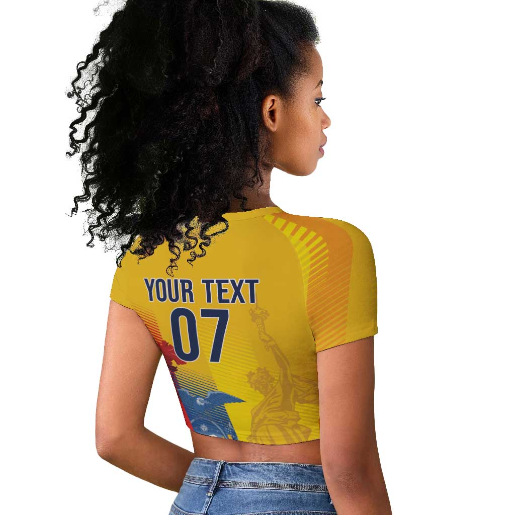 Ecuador Football Custom WC2026 Raglan Cropped T shirt Historical Symbols - African Pride