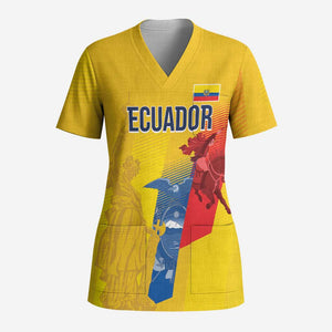 Ecuador Football Custom WC2026 Scrub Top Historical Symbols - African Pride