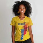 Ecuador Football Custom WC2026 Women V-Neck T-Shirt Historical Symbols - African Pride