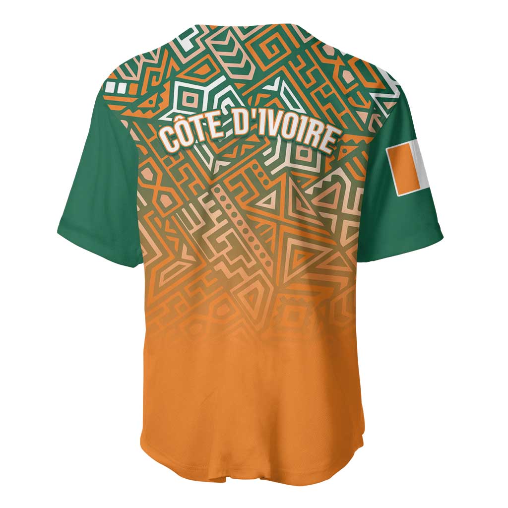 Ivory Coast Football Tribal Patterns Baseball Jersey WC2026 - African Pride
