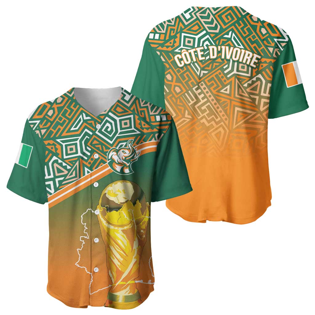 Ivory Coast Football Tribal Patterns Baseball Jersey WC2026 - African Pride