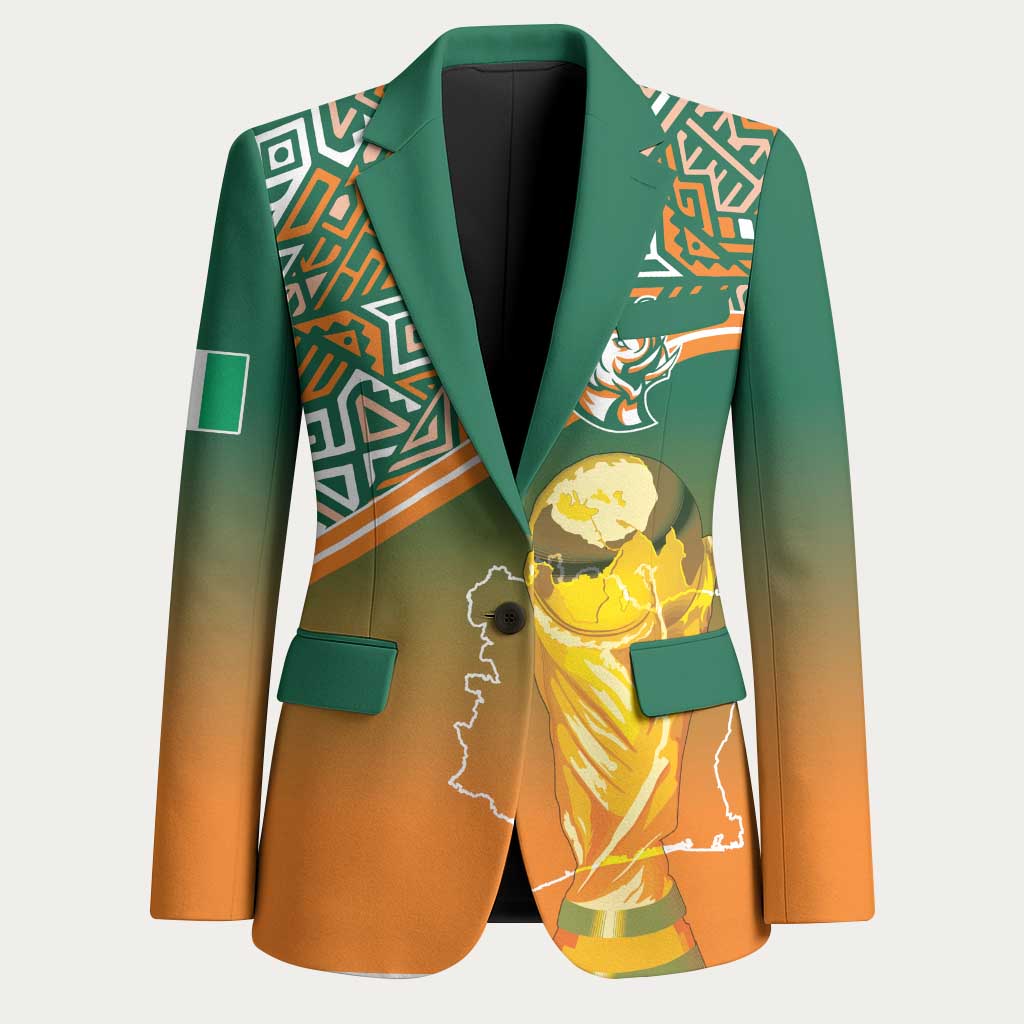 Ivory Coast Football Tribal Patterns Blazer WC2026 - African Pride