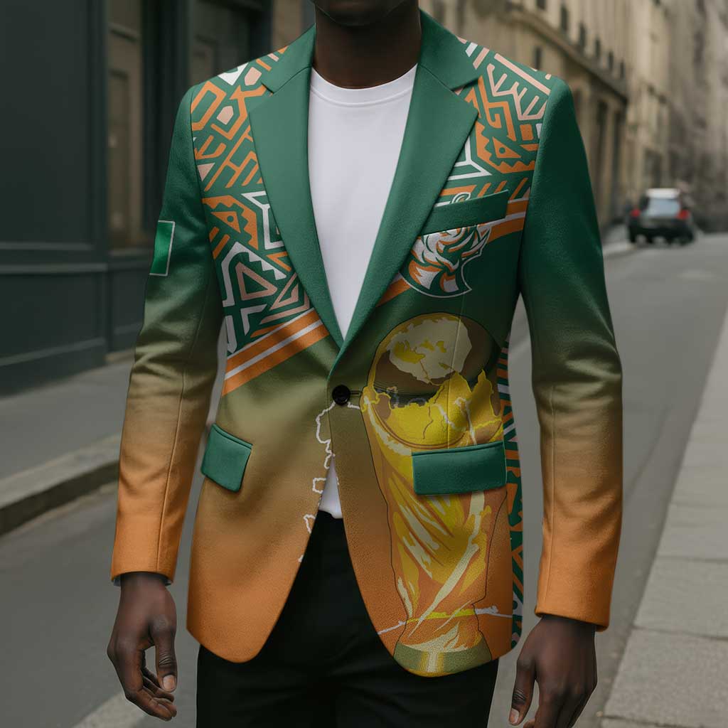 Ivory Coast Football Tribal Patterns Blazer WC2026 - African Pride