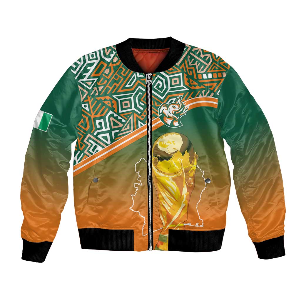 Ivory Coast Football Tribal Patterns Bomber Jacket WC2026 - African Pride