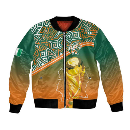 Ivory Coast Football Tribal Patterns Bomber Jacket WC2026 - African Pride