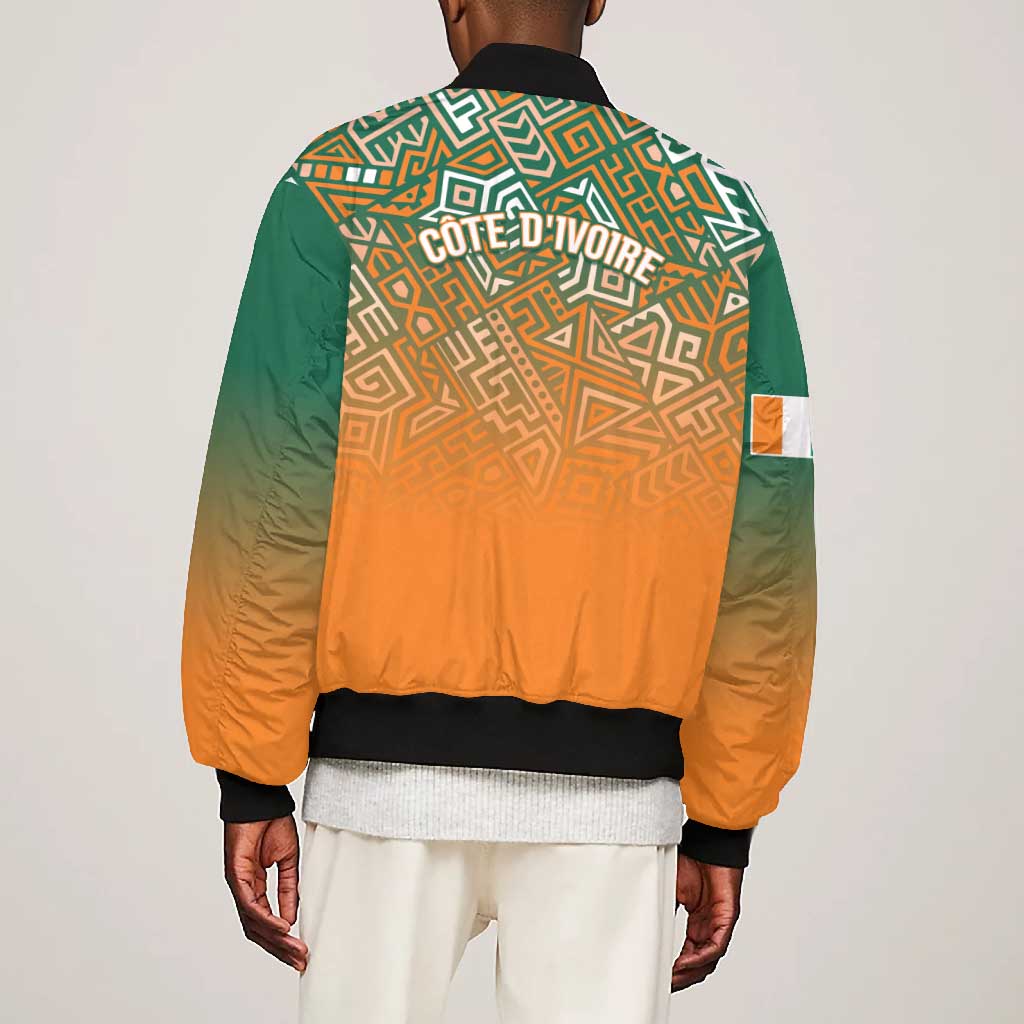 Ivory Coast Football Tribal Patterns Bomber Jacket WC2026 - African Pride