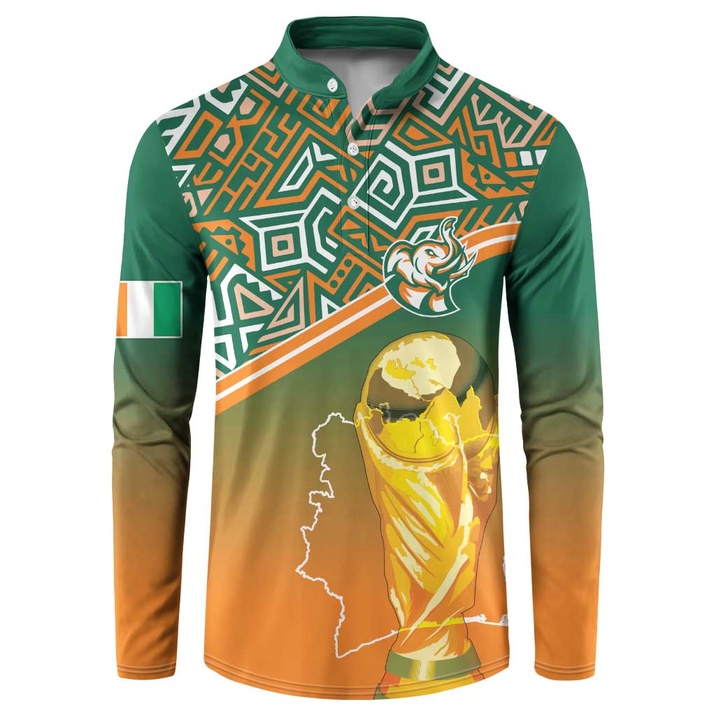 Ivory Coast Football Tribal Patterns Button Sweatshirt WC2026