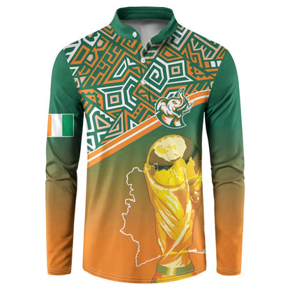 Ivory Coast Football Tribal Patterns Button Sweatshirt WC2026