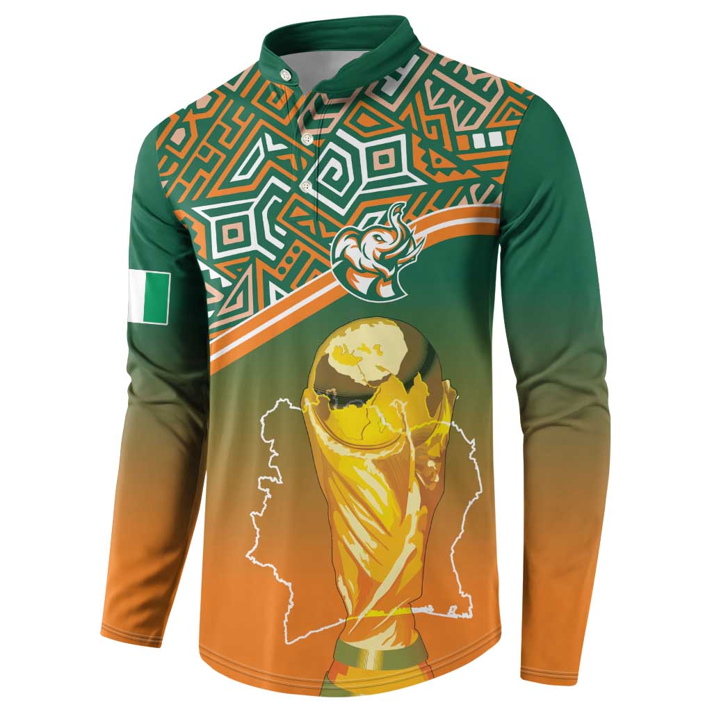 Ivory Coast Football Tribal Patterns Button Sweatshirt WC2026