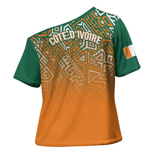 Ivory Coast Football Tribal Patterns Cross Shoulder Shirt WC2026 - African Pride