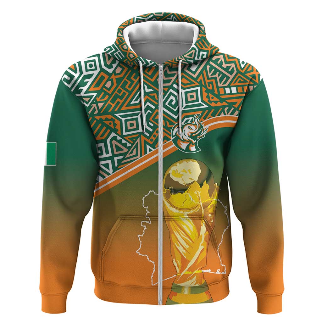 Ivory Coast Football Tribal Patterns Hoodie WC2026 - African Pride