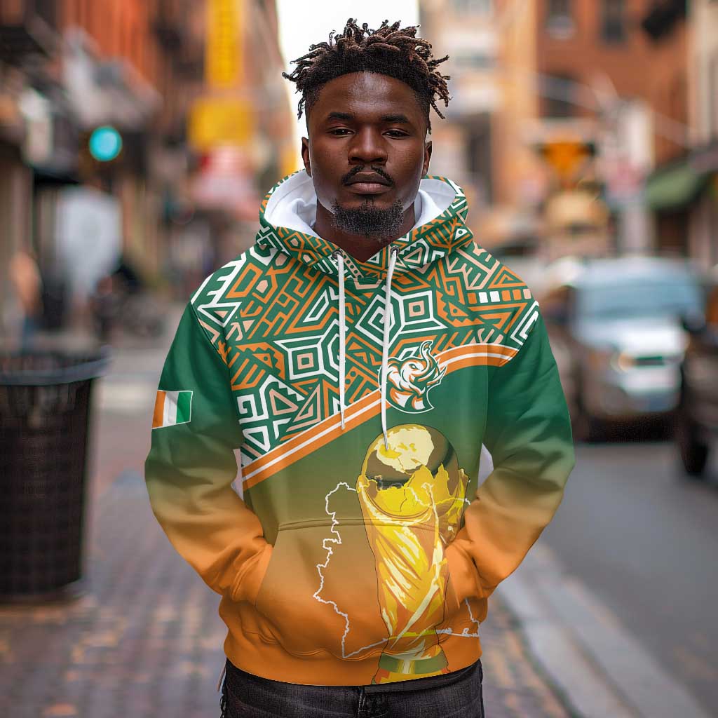 Ivory Coast Football Tribal Patterns Hoodie WC2026 - African Pride
