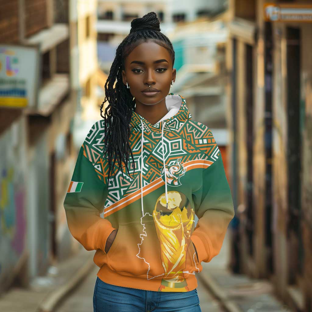 Ivory Coast Football Tribal Patterns Hoodie WC2026 - African Pride
