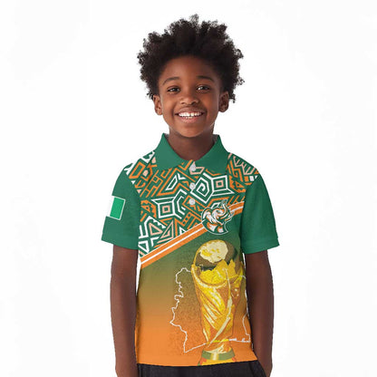 Ivory Coast Football Tribal Patterns Kid Polo Shirt WC2026 - African Pride