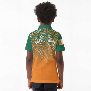 Ivory Coast Football Tribal Patterns Kid Polo Shirt WC2026 - African Pride