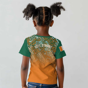 Ivory Coast Football Tribal Patterns Kid T shirt WC2026 - African Pride