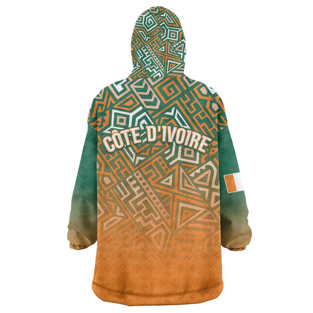 Ivory Coast Football Tribal Patterns Kid Wearable Blanket Hoodie WC2026 - African Pride
