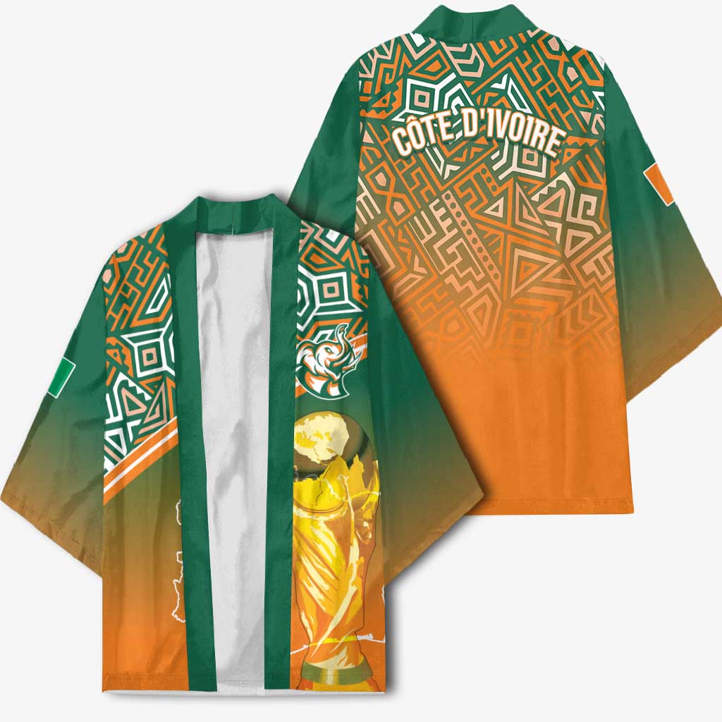 Ivory Coast Football Tribal Patterns Kimono WC2026 - African Pride