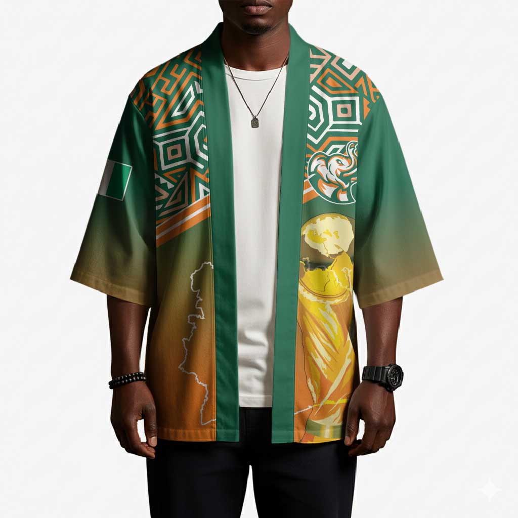 Ivory Coast Football Tribal Patterns Kimono WC2026 - African Pride