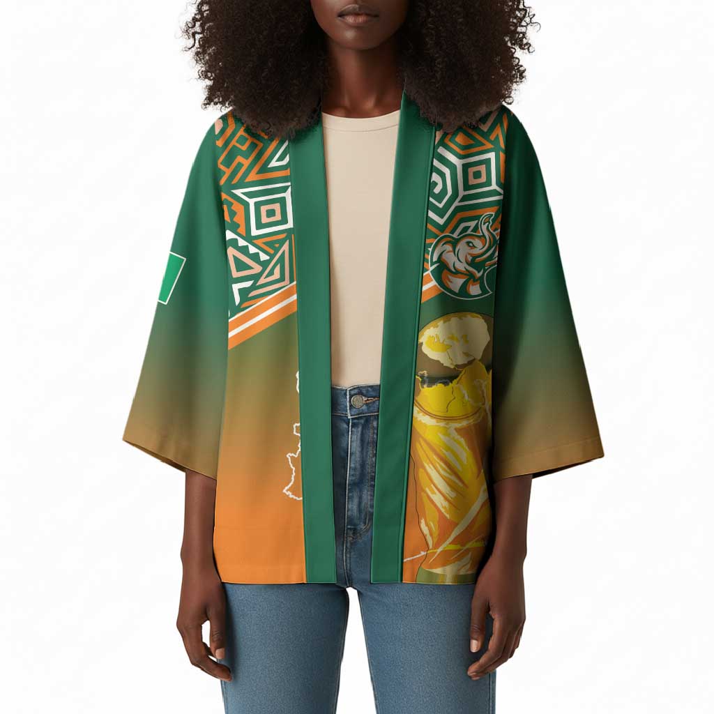 Ivory Coast Football Tribal Patterns Kimono WC2026 - African Pride