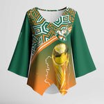 Ivory Coast Football Tribal Patterns Kimono Sleeve Blouse WC2026 - African Pride