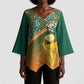 Ivory Coast Football Tribal Patterns Kimono Sleeve Blouse WC2026 - African Pride