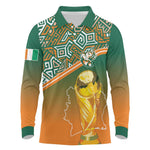 Ivory Coast Football Tribal Patterns Long Sleeve Polo Shirt WC2026 - African Pride