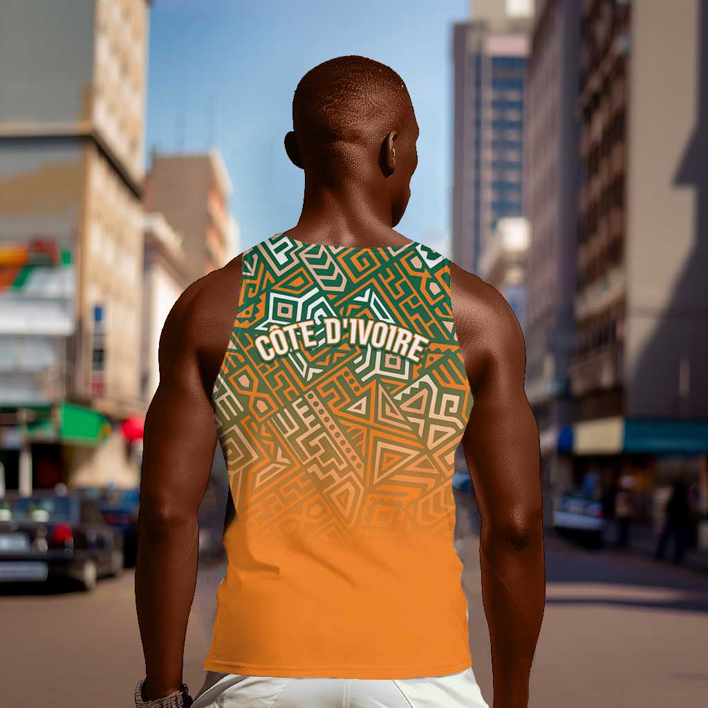 Ivory Coast Football Tribal Patterns Men Tank Top WC2026 - African Pride