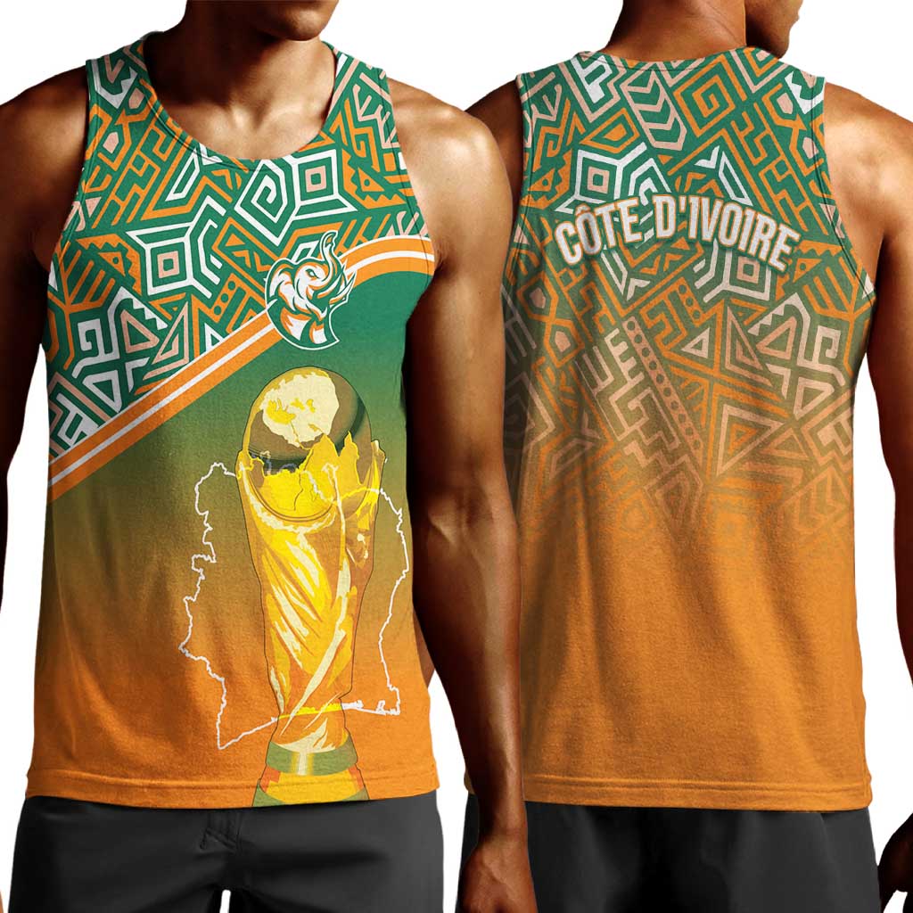 Ivory Coast Football Tribal Patterns Men Tank Top WC2026 - African Pride