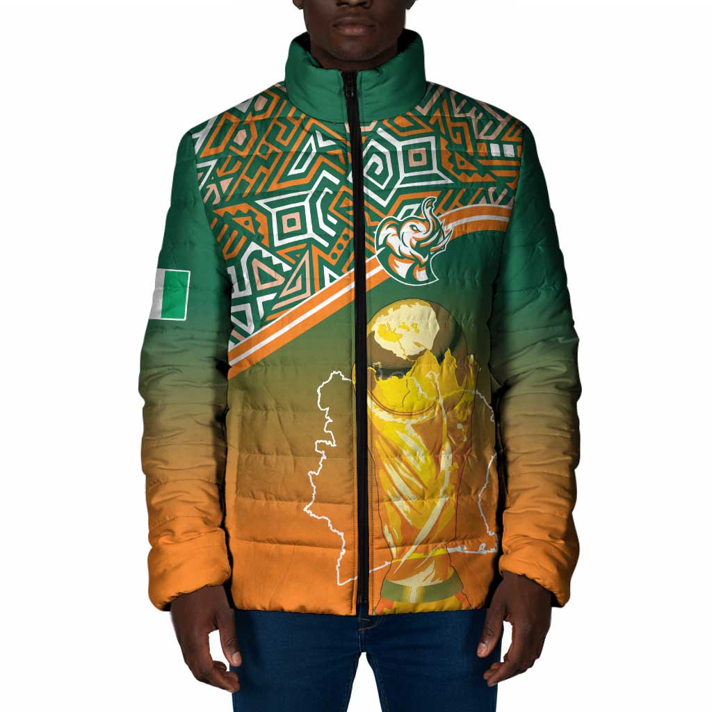 Ivory Coast Football Tribal Patterns Padded Jacket WC2026 - African Pride