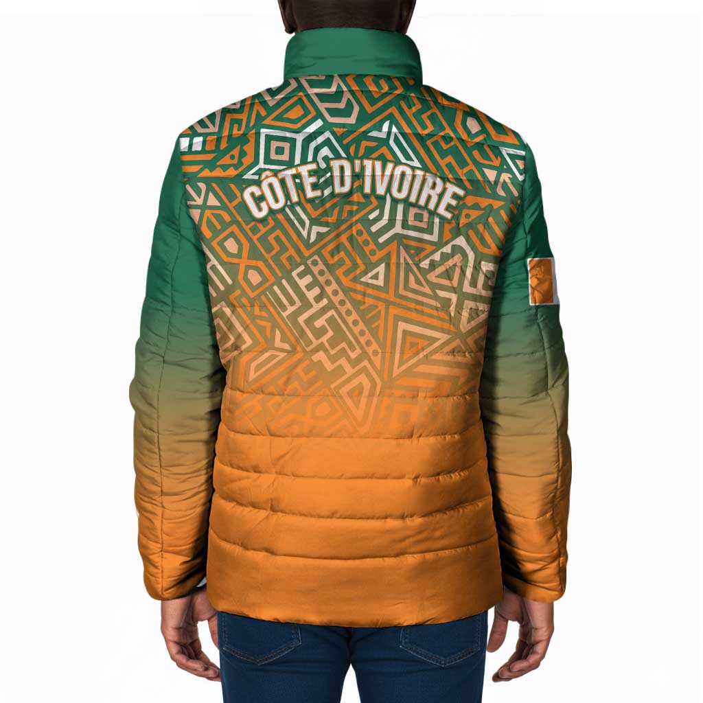 Ivory Coast Football Tribal Patterns Padded Jacket WC2026 - African Pride