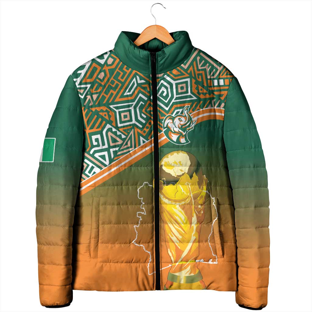 Ivory Coast Football Tribal Patterns Padded Jacket WC2026 - African Pride