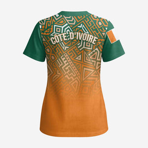 Ivory Coast Football Tribal Patterns Scrub Top WC2026 - African Pride