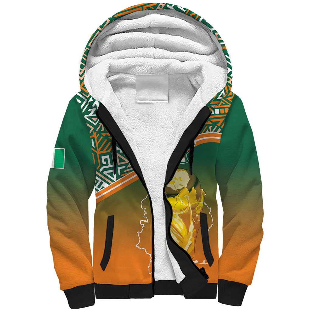 Ivory Coast Football Tribal Patterns Sherpa Hoodie WC2026 - African Pride