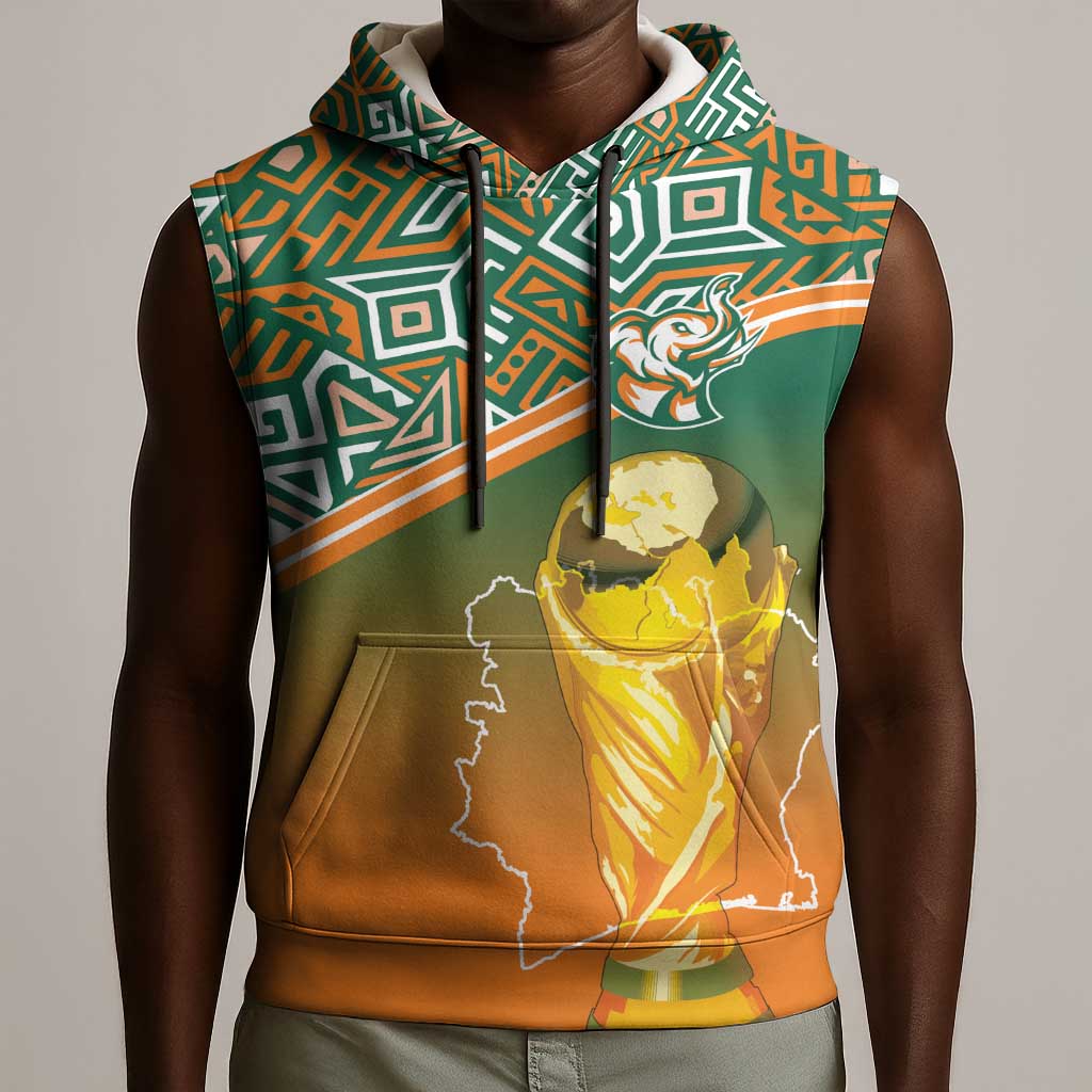Ivory Coast Football Tribal Patterns Sleeveless Hoodie WC2026 - African Pride
