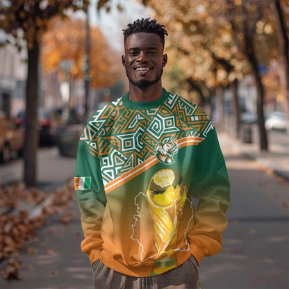 Ivory Coast Football Tribal Patterns Sweatshirt WC2026 - African Pride