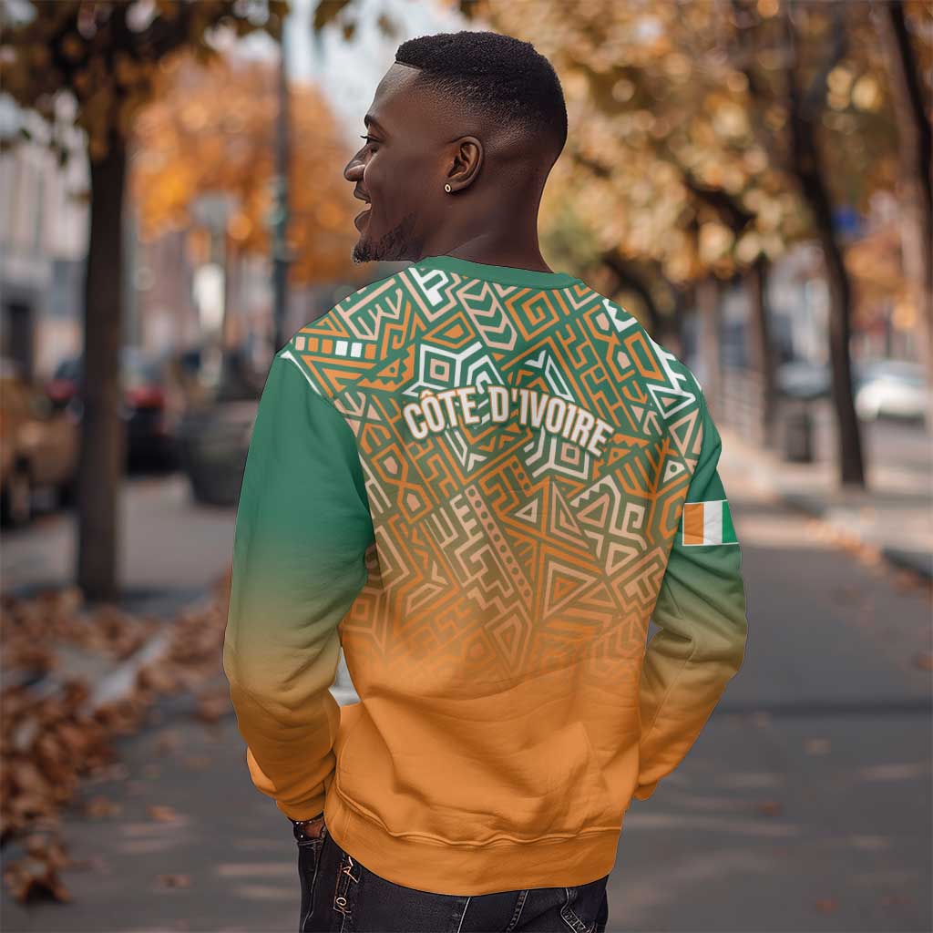 Ivory Coast Football Tribal Patterns Sweatshirt WC2026 - African Pride