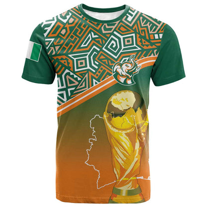 Ivory Coast Football Tribal Patterns T shirt WC2026 - African Pride