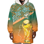 Ivory Coast Football Tribal Patterns Wearable Blanket Hoodie WC2026 - African Pride