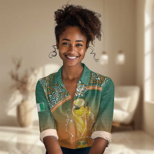 Ivory Coast Football Tribal Patterns Women Casual Shirt WC2026 - African Pride