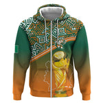 Ivory Coast Football Tribal Patterns Zip Hoodie WC2026 - African Pride